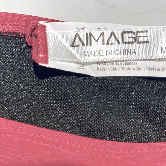 Al'MAGE Women High Waisted 2 piece Bikini, Tummy Control, Dark Red Size M - Picture 11 of 11